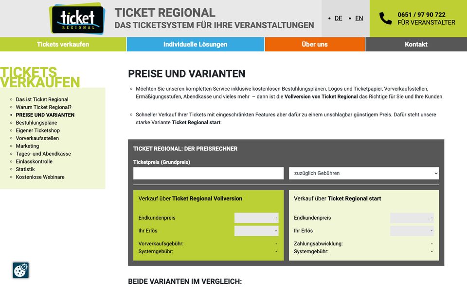 Ticket Regional pricing page